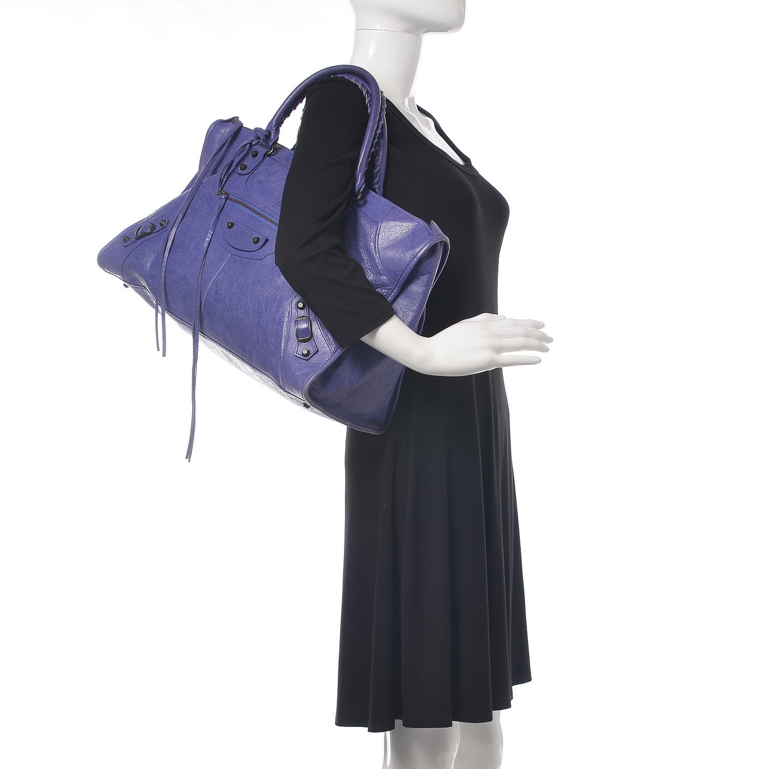 Balenciaga Agneau Classic Hardware Work Bleu Lavande 2 of 14