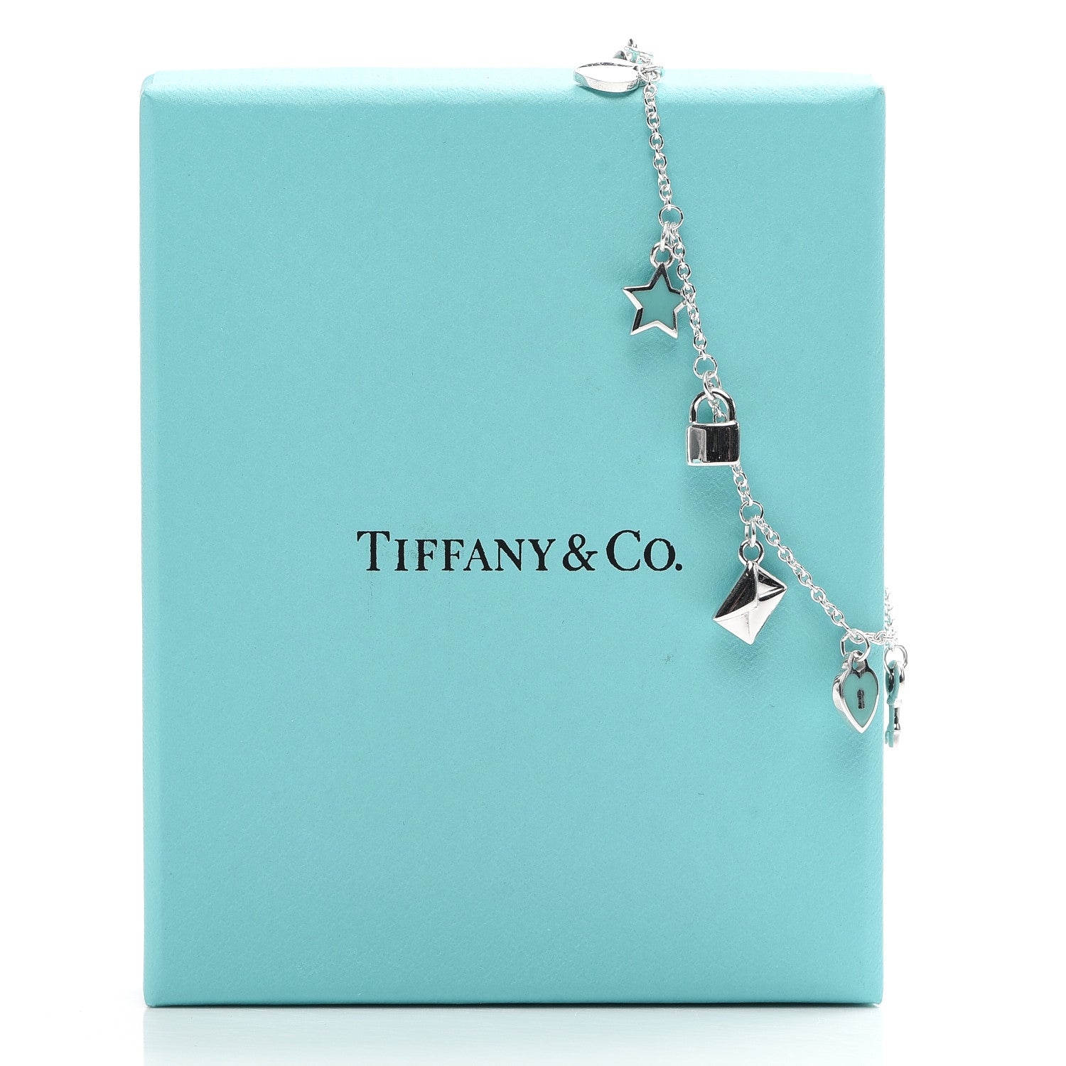Tiffany Sterling Silver Enamel Love Notes Charm Bracelet Blue 6 of 6