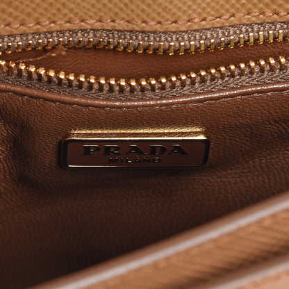 Prada Saffiano Pattina Crossbody Bag Caramel Talco 6 of 10