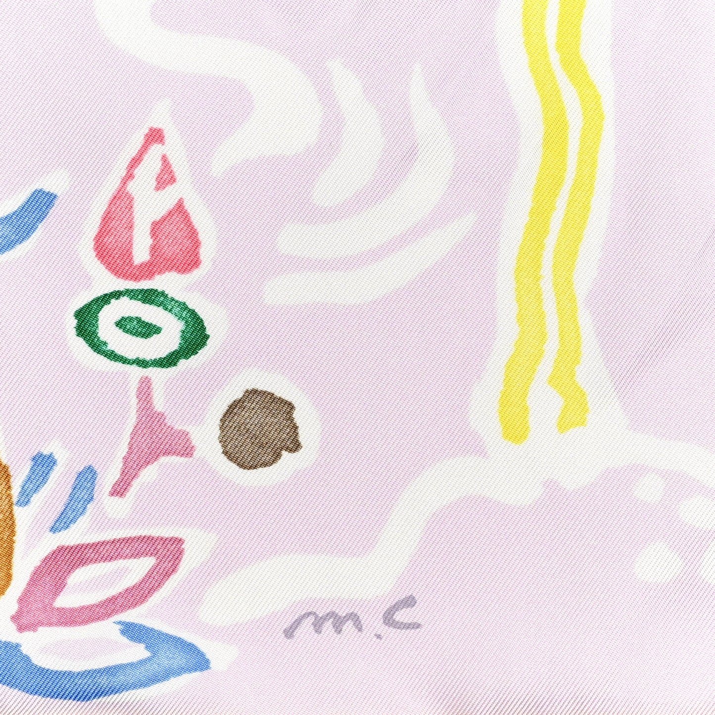 Silk Isola Di Primavera Scarf 90 Rose Pale Bleu Jaune