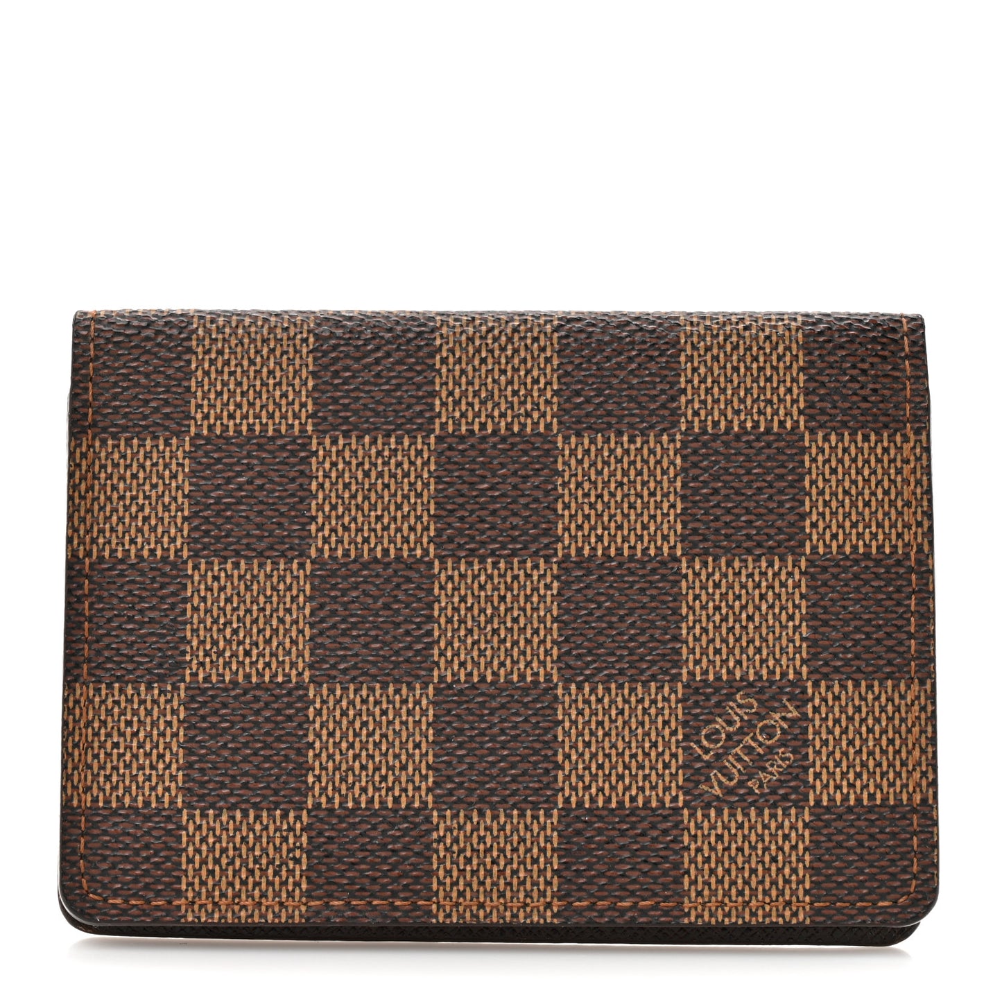 Damier Ebene Porte 2 Cartes Vertical Card Holder