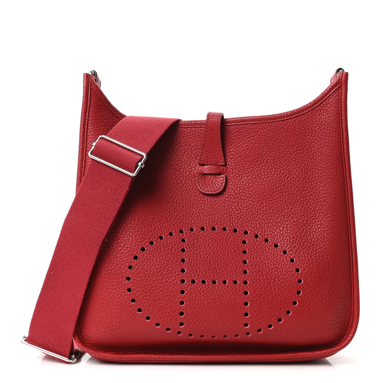 Hermes Taurillon Clemence Evelyne III PM Rouge Garance 1 of 9