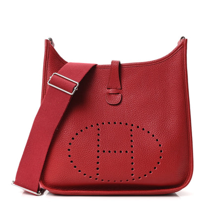 Hermes Taurillon Clemence Evelyne III PM Rouge Garance 1 of 9