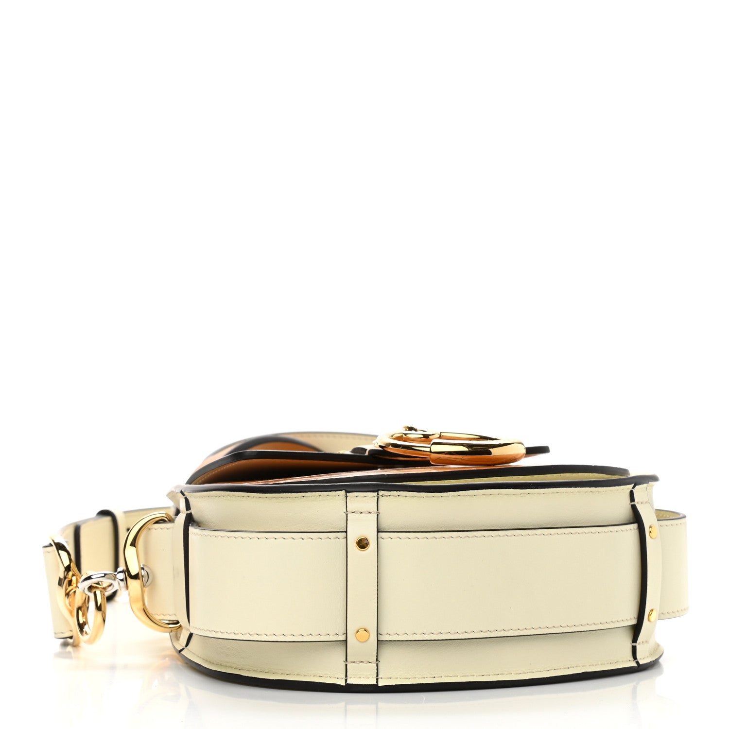 Chloe Calfskin Crocodile Embossed Small Tess Bag White Beige 2 of 11