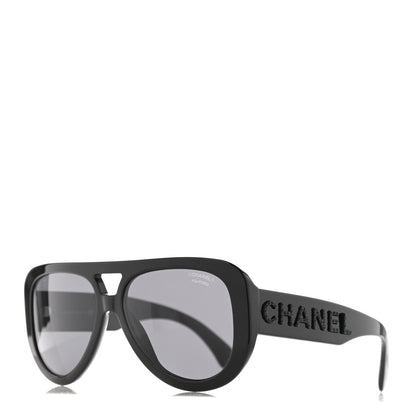 Chanel Resin Polarized Sunglasses 5423-B Black 1 of 10
