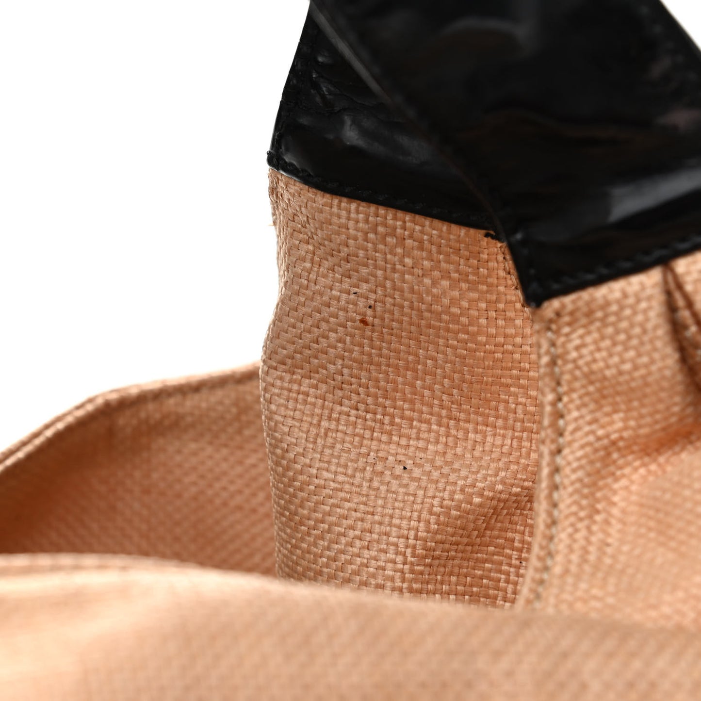 Straw Lace Bow Hobo Black