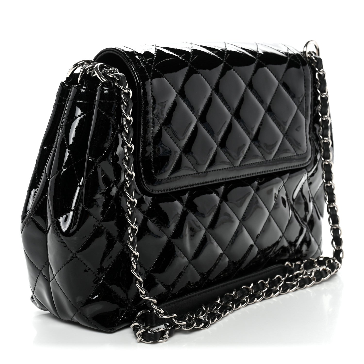 Chanel Patent Quilted Large Coco Shine Accordion Flap Black 3 of 10
