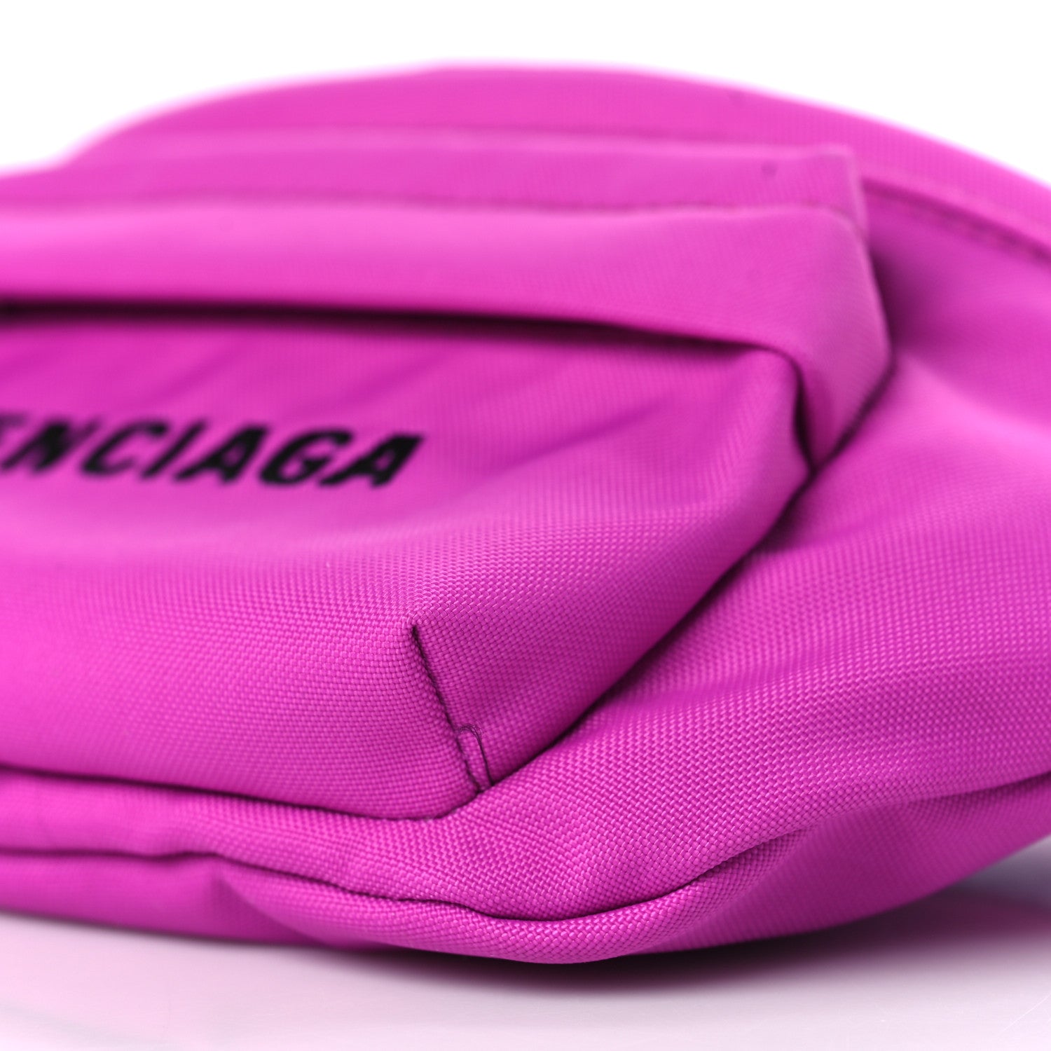 Balenciaga Sport Nylon Logo Embroidered Small Wheel Beltpack Fuchsia Black 8 of 8