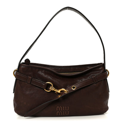 Miu Miu Nappa Aviator Regular Aventure Shoulder Bag Rovere 1 of 9
