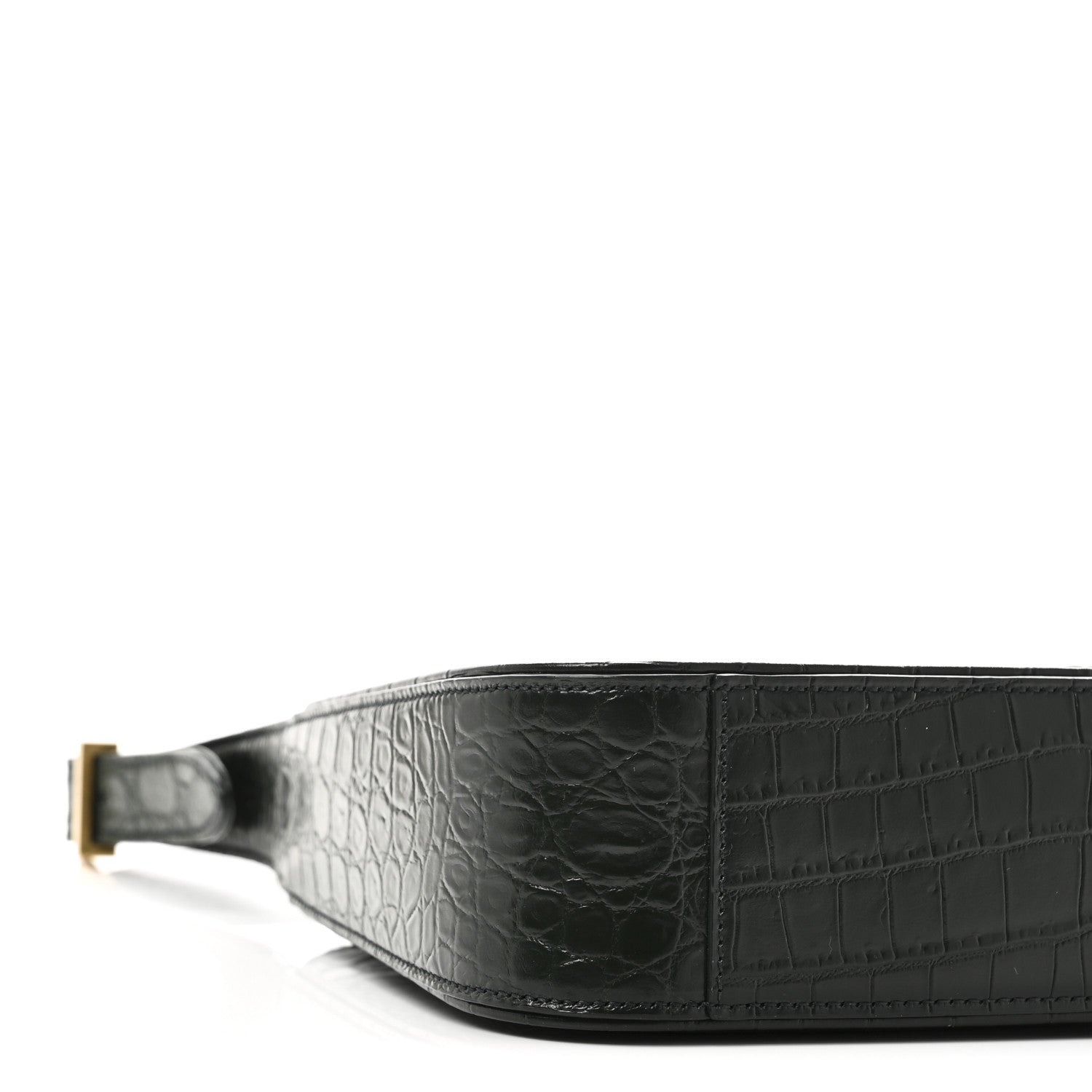 Saint Laurent Calfskin Crocodile Embossed Le 5 A 7 Hobo Dark Green Bottle 8 of 9