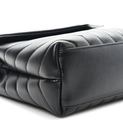 Saint Laurent Calfskin Y Quilted Monogram Monochrome Small Loulou Chain Satchel Black 9 of 12