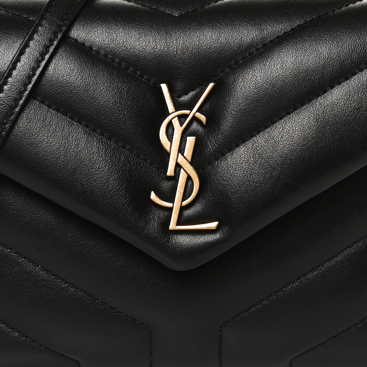 Saint Laurent Calfskin Y Quilted Monogram Toy Loulou Crossbody Bag Black 8 of 15