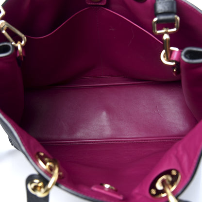 Christian Dior Bullcalf Large Diorissimo Tote Black Rose Indien 6 of 10