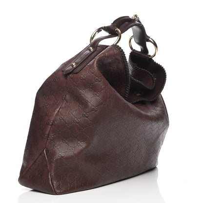 Gucci Guccissima Large Horsebit Chain Hobo Chocolate 3 of 8