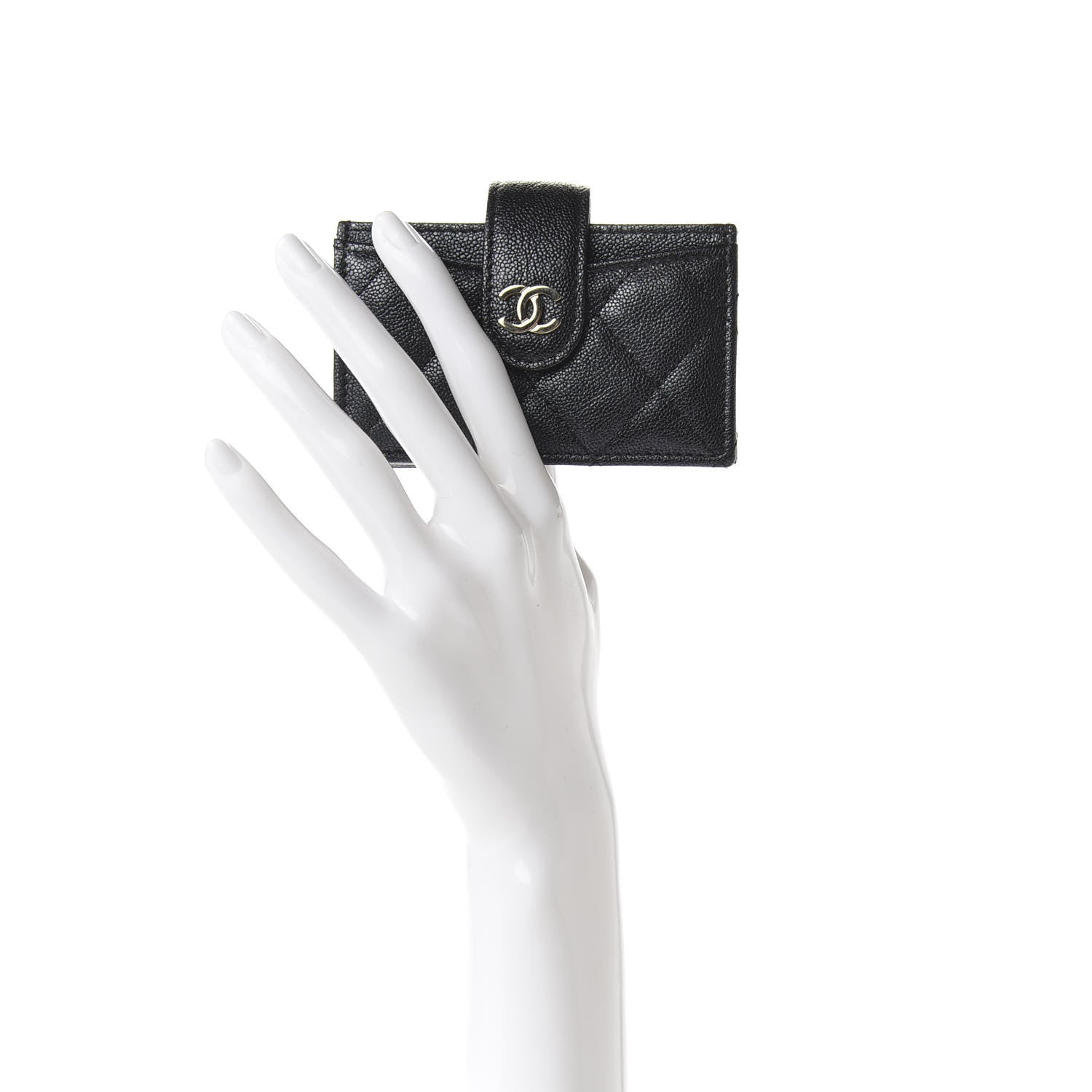 Chanel Iridescent Caviar Quilted Gusseted Card Holder Black 2 of 8