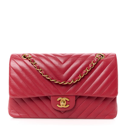 Chanel Lambskin Chevron Quilted Medium Double Flap Red 1 of 13