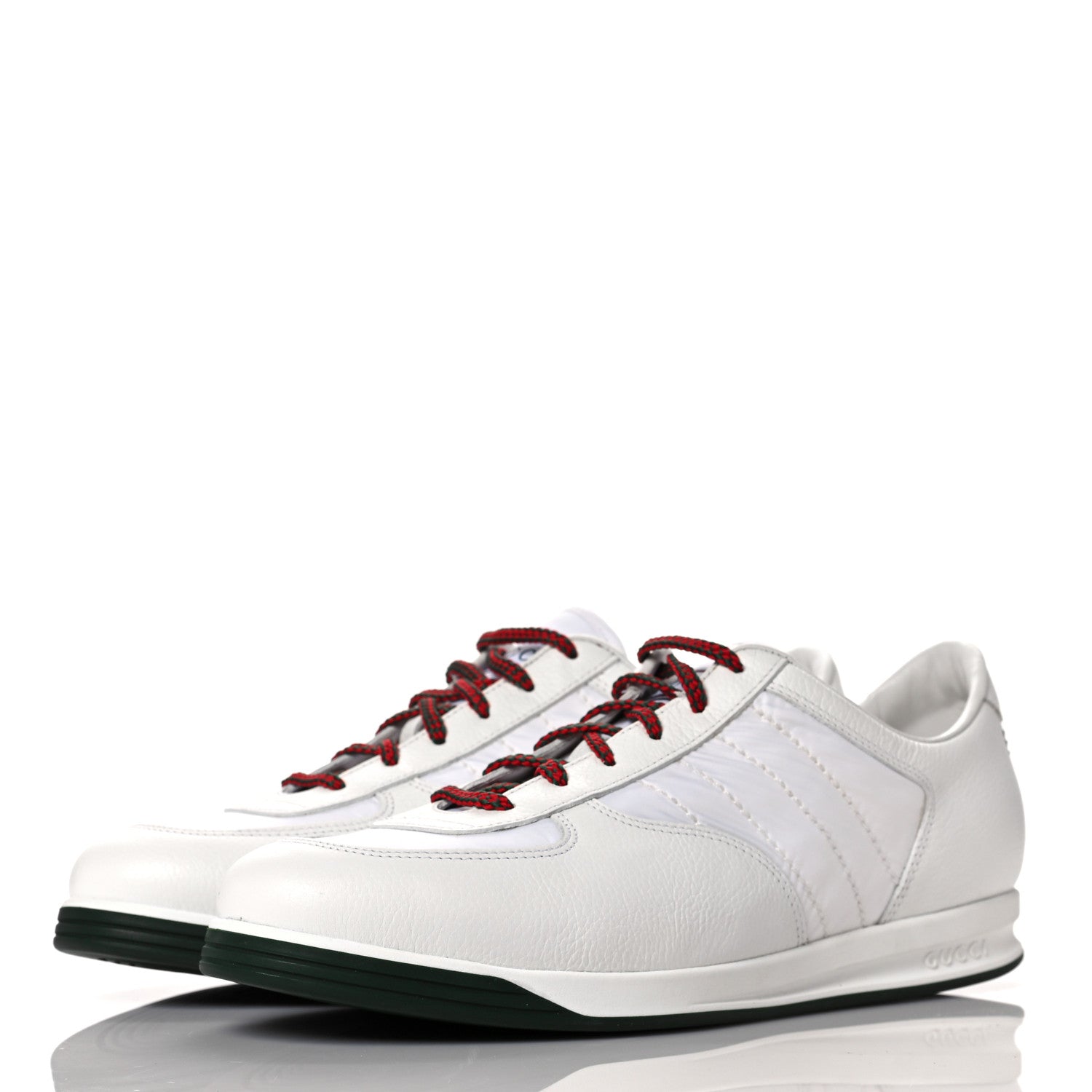 Gucci Calfskin Nylon Mens Low Top Sneaker 8.5 White 3 of 8