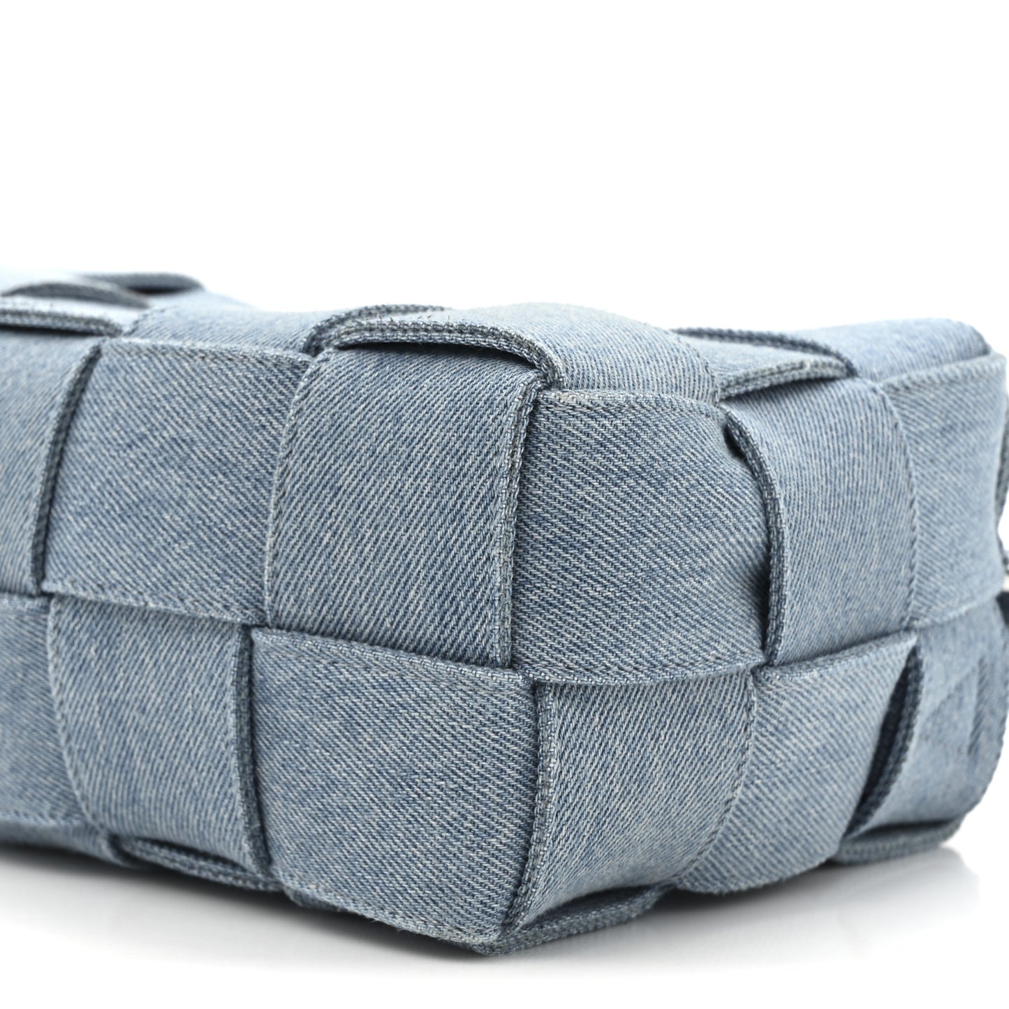 Denim Maxi Intrecciato Brick Cassette Bag Indigo Washed