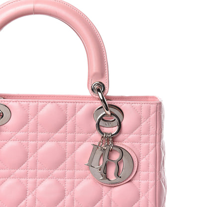 Christian Dior Lambskin Cannage Medium Lady Dior Pink 9 of 11