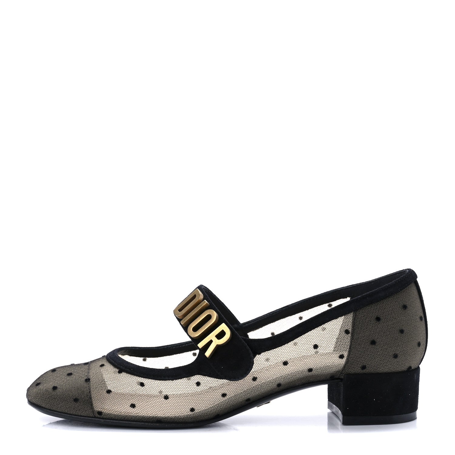 Christian Dior Mesh Plumetis Suede Baby-D Ballet Pumps 35 Black 1 of 7