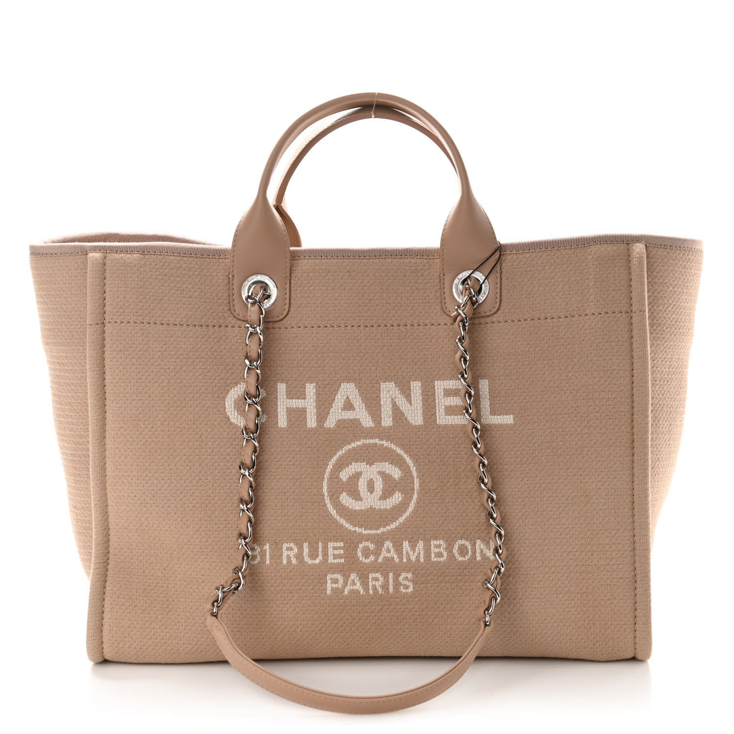Mixed Fibers Medium Deauville Tote Beige