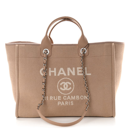 Chanel Mixed Fibers Medium Deauville Tote Beige 3 of 10