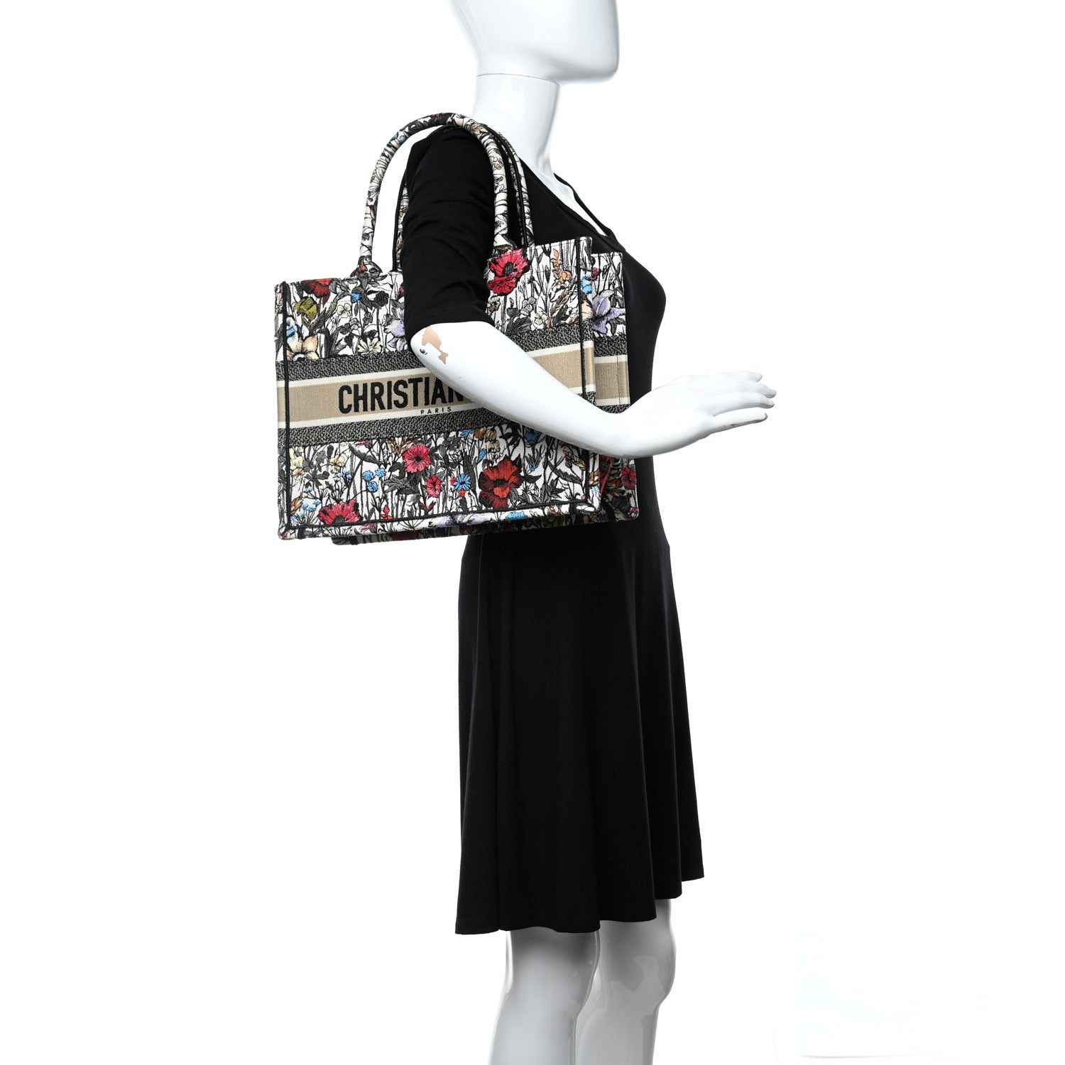 Christian Dior Canvas Embroidered Medium Mille Fleurs Book Tote Multicolor 3 of 10