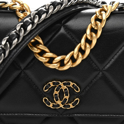 Chanel Lambskin Quilted Chanel 19 Wallet On Chain WOC Black 9 of 16