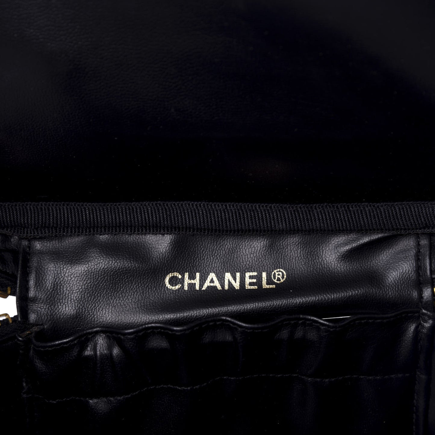 Lambskin Vanity Cosmetic Case Black