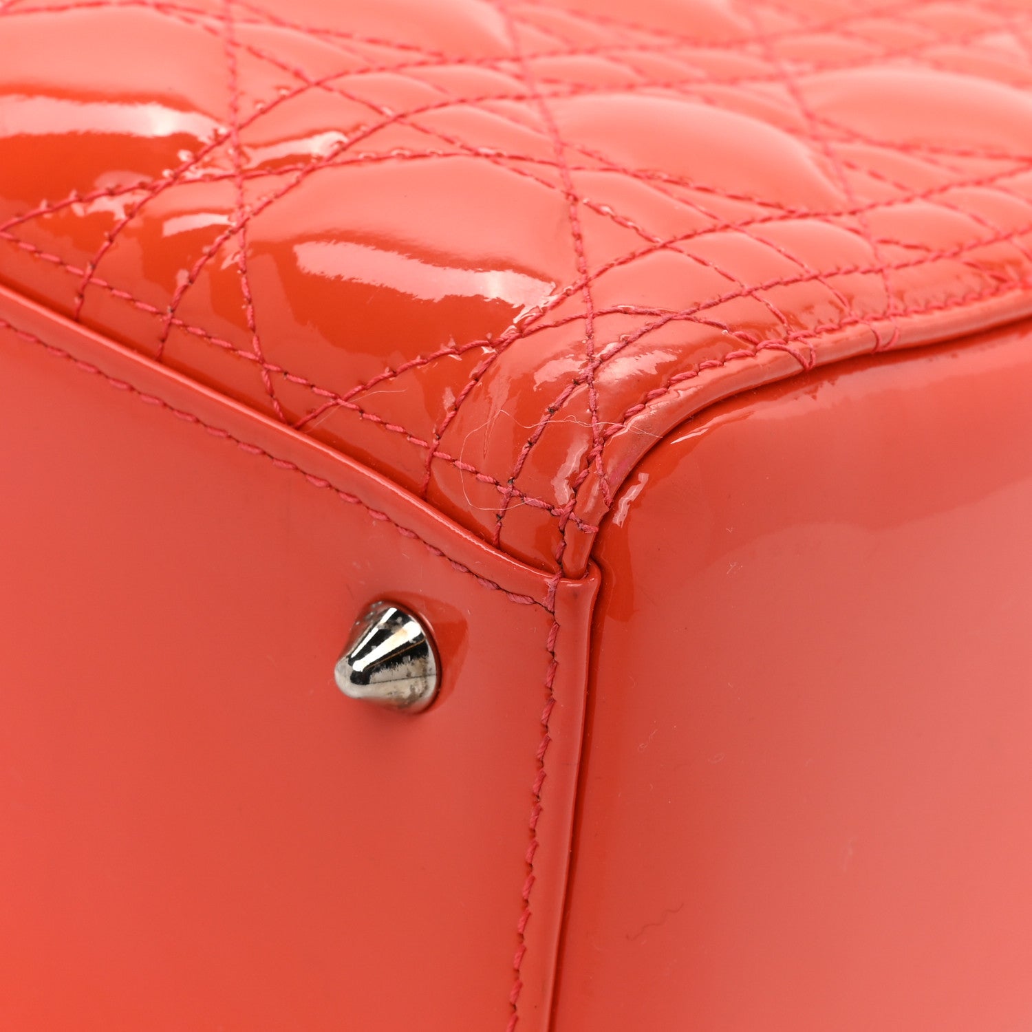 Christian Dior Patent Cannage Medium Lady Dior Orange 11 of 14