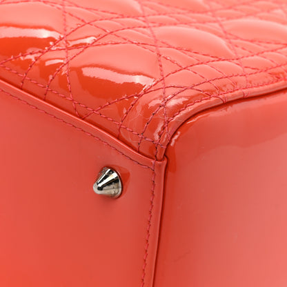 Christian Dior Patent Cannage Medium Lady Dior Orange 11 of 14