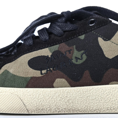 Saint Laurent Canvas Camouflage Signa SL/06 Low Top Sneakers 41 Kaki 7 of 10
