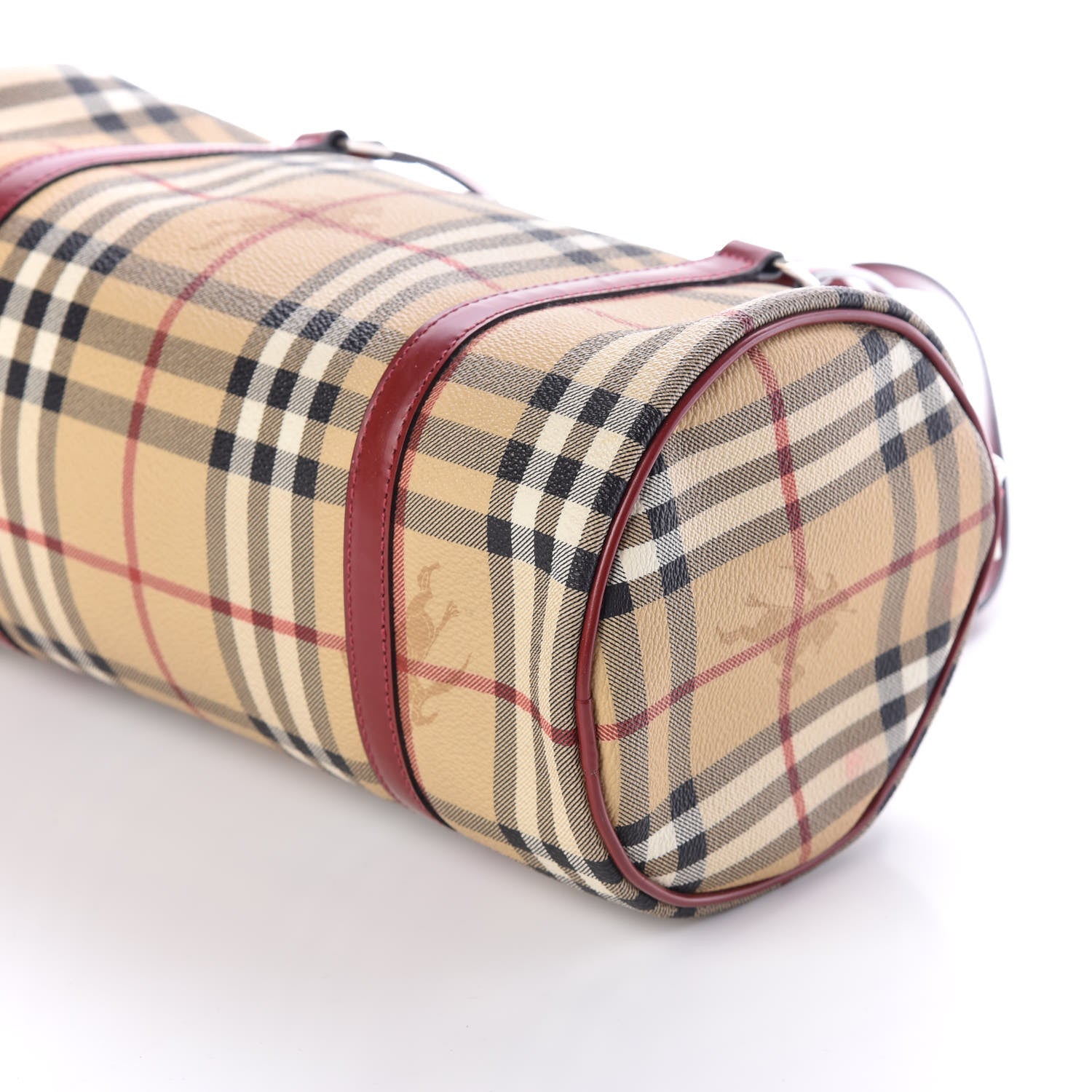 Burberry Haymarket Check Barrel Bag Red 11 of 11
