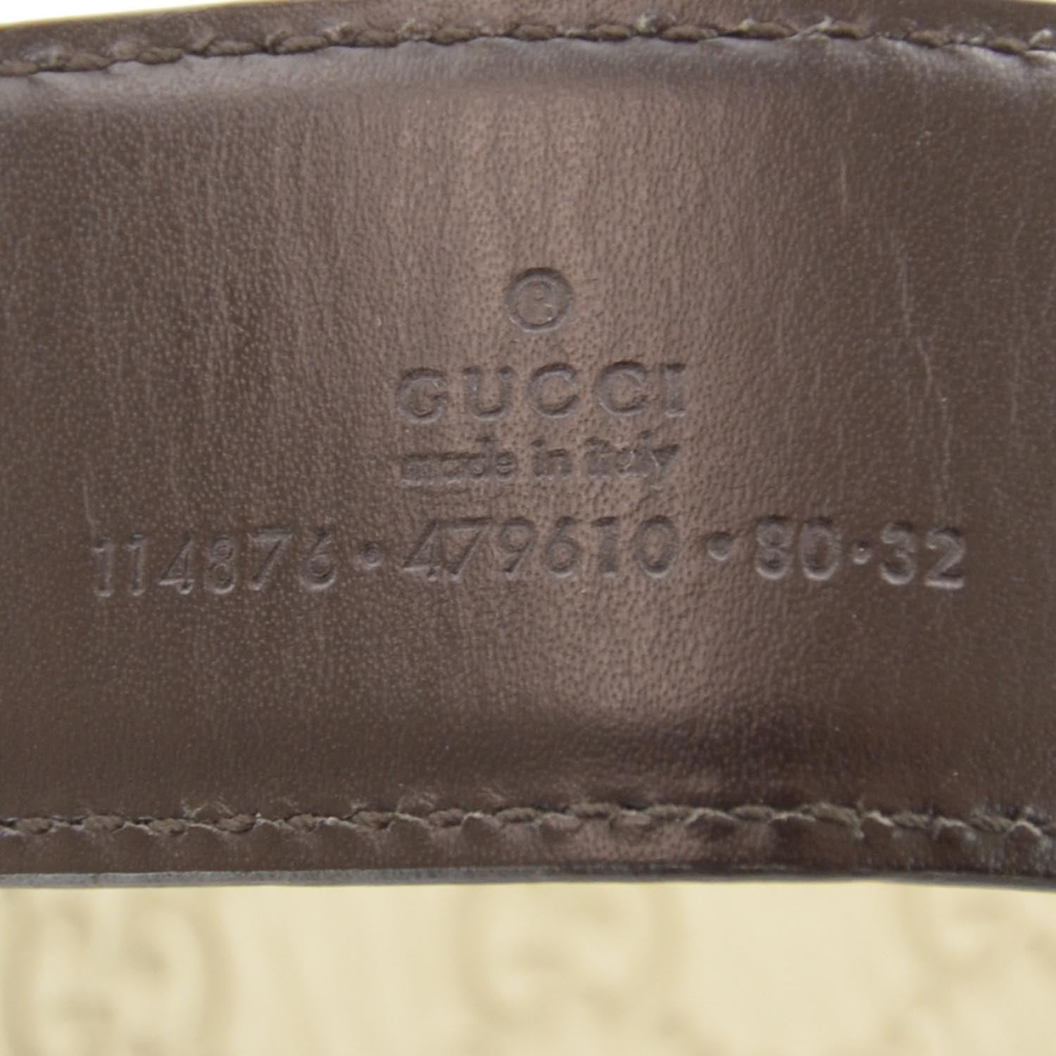 Gucci Guccissima Interlocking G Belt 80 32 Ivory 4 of 5
