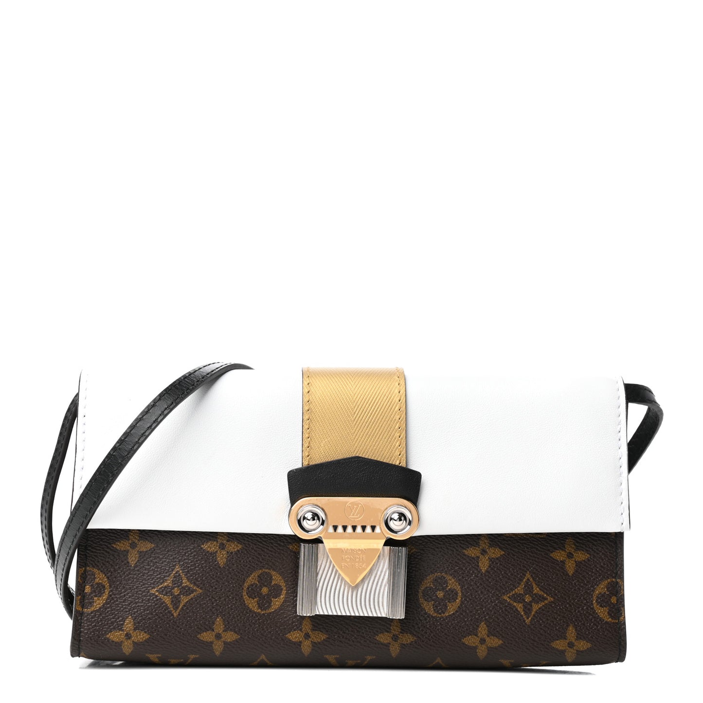 Calfskin Monogram Column Clutch