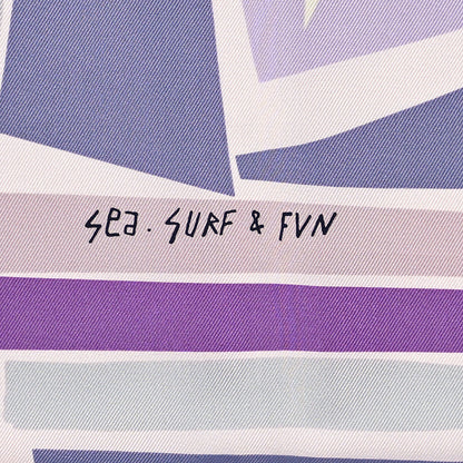 Hermes Silk Jersey Sea Surf and Fun Scarf 90 Rose Pale Mauve Jaune Soufre 5 of 6