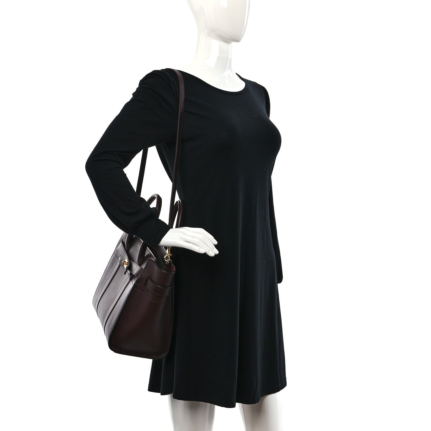 Mulberry Grain Vegetable Tanned Calfskin Small Zipped Bayswater Oxblood 2 of 9