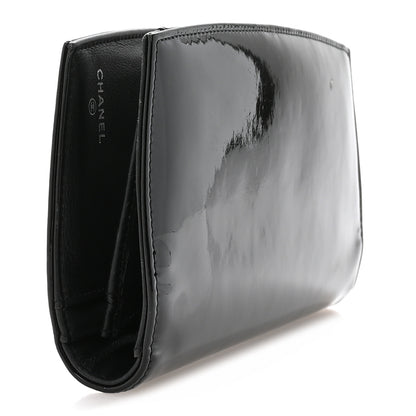 Chanel Patent CC Trousse Maquil Yen Wallet Black 3 of 9