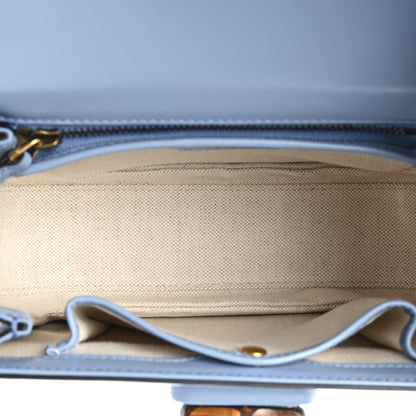 Gucci Boarded Dyana Lux Calfskin Web Small Bamboo 1947 Top Handle Bag Blue 6 of 10