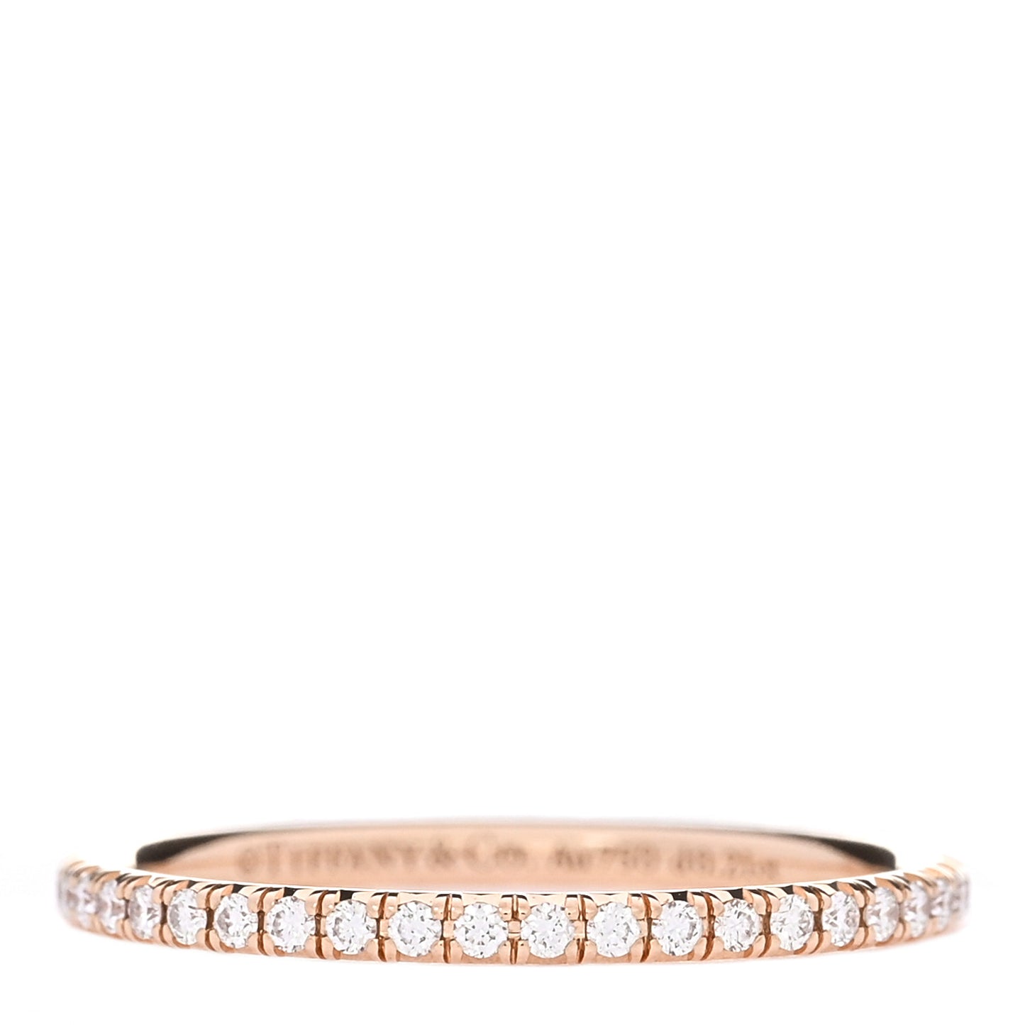 18K Rose Gold Diamond Metro Band Ring 53 6.5