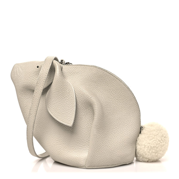Loewe Calfskin Shearling Mini Bunny Crossbody Bag White 1871022