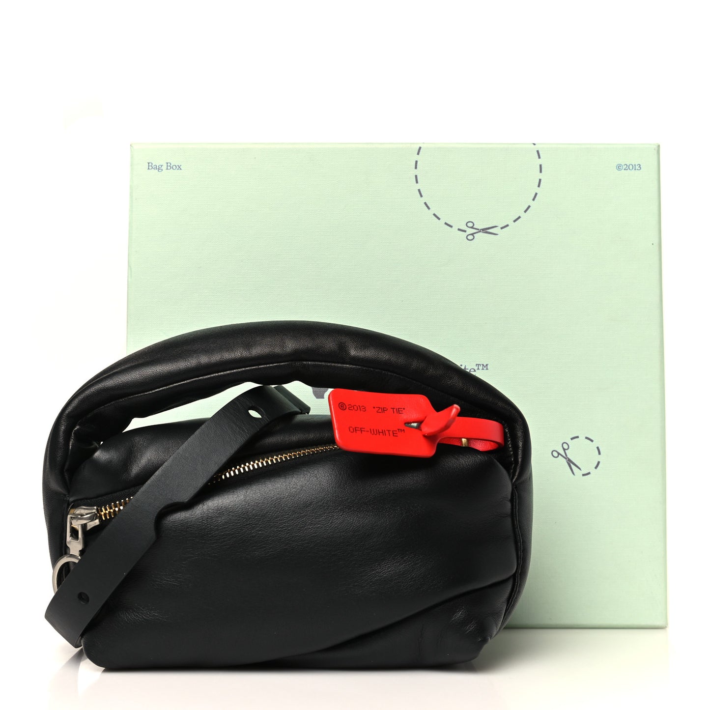 Calfskin Puffy Pump Pouch Crossbody Bag Black