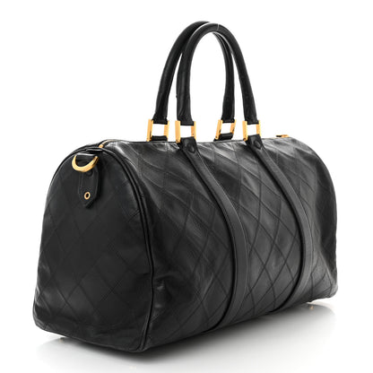 Chanel Calfskin Stitched CC Boston Black 2 of 10