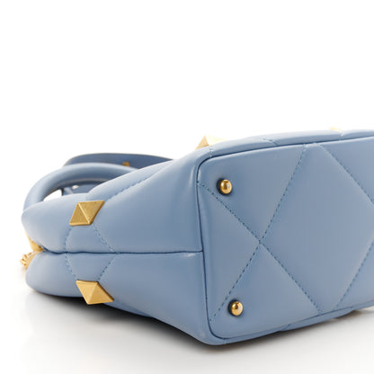 Valentino Garavani Nappa Small Roman Stud The Handle Bag Niagara 10 of 11