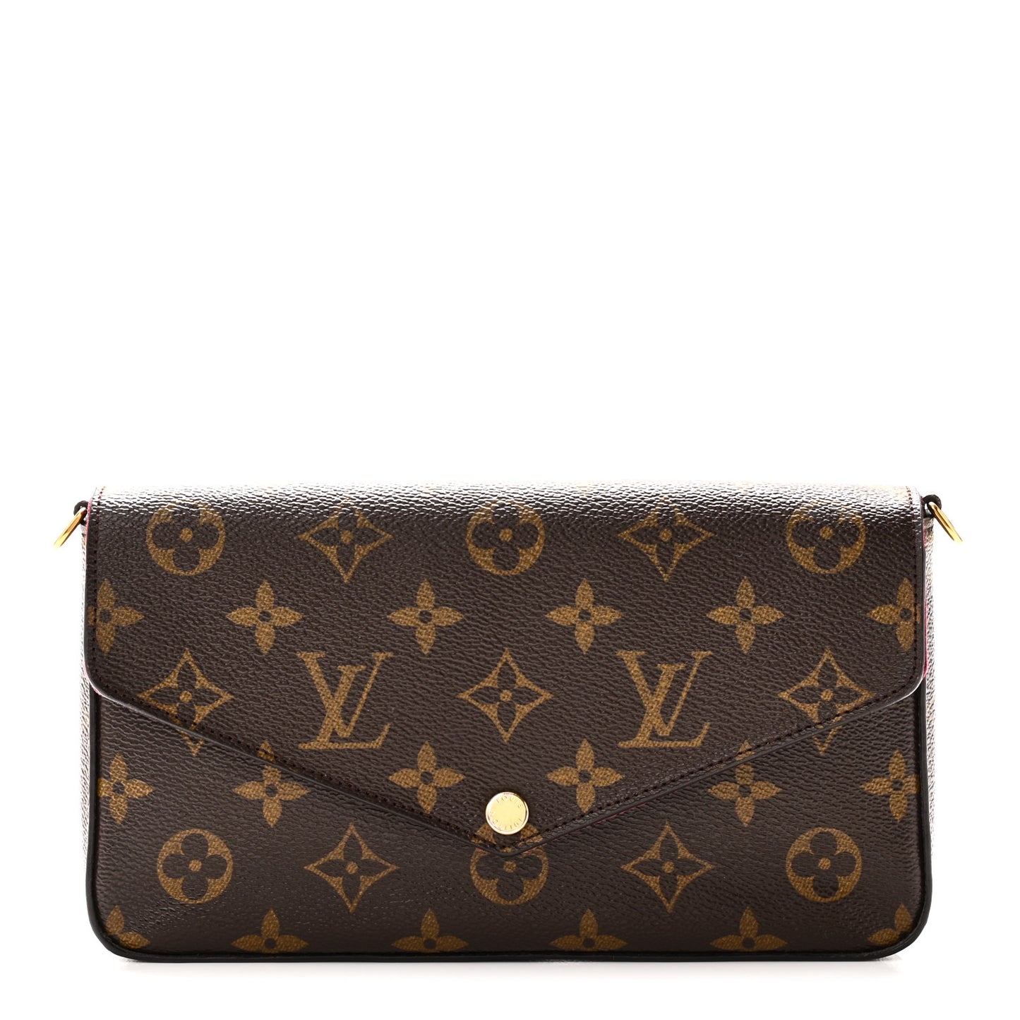Monogram Pochette Felicie Chain Wallet Fuchsia