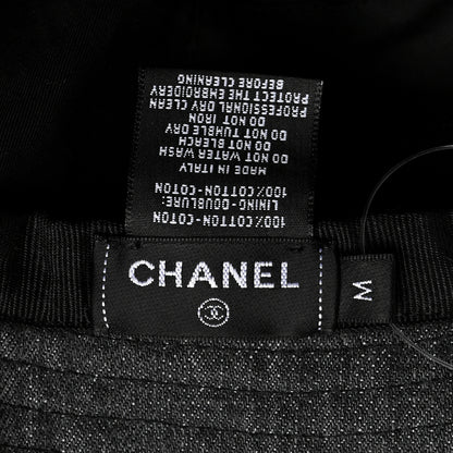 Chanel Denim Sequin Cloche Logo Bucket Hat M Black 8 of 8