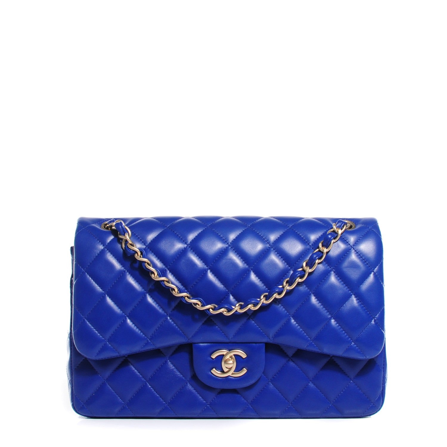 Chanel Lambskin Quilted Jumbo Double Flap Dark Blue 1 of 9