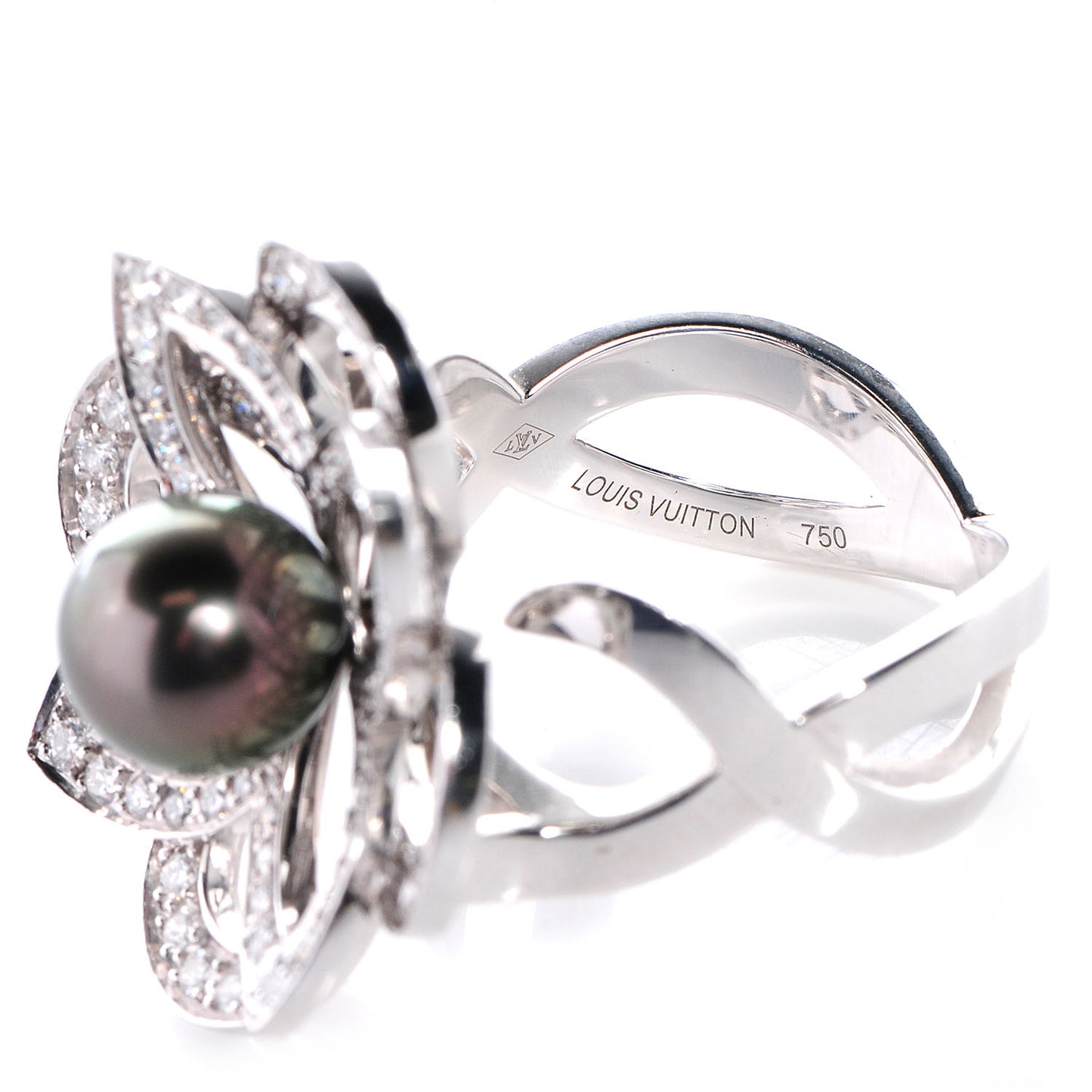 Diamond Black Pearl Les Luxuriantes Ring 7.75