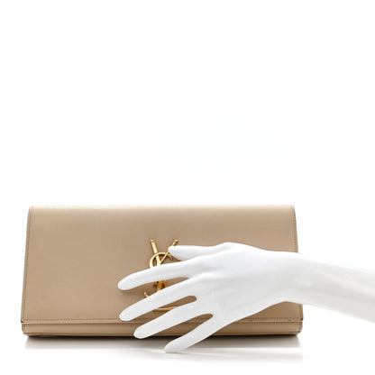 Saint Laurent Grain De Poudre Classic Monogram Cassandre Clutch Nude 2 of 13