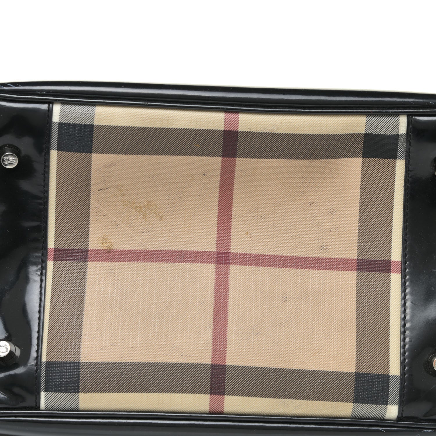 Burberry Supernova Check Patent Bowling Bag Black 11 of 27